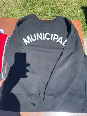 Municipal Black Crewneck Sweatshirt - Classic Logo Pullover
